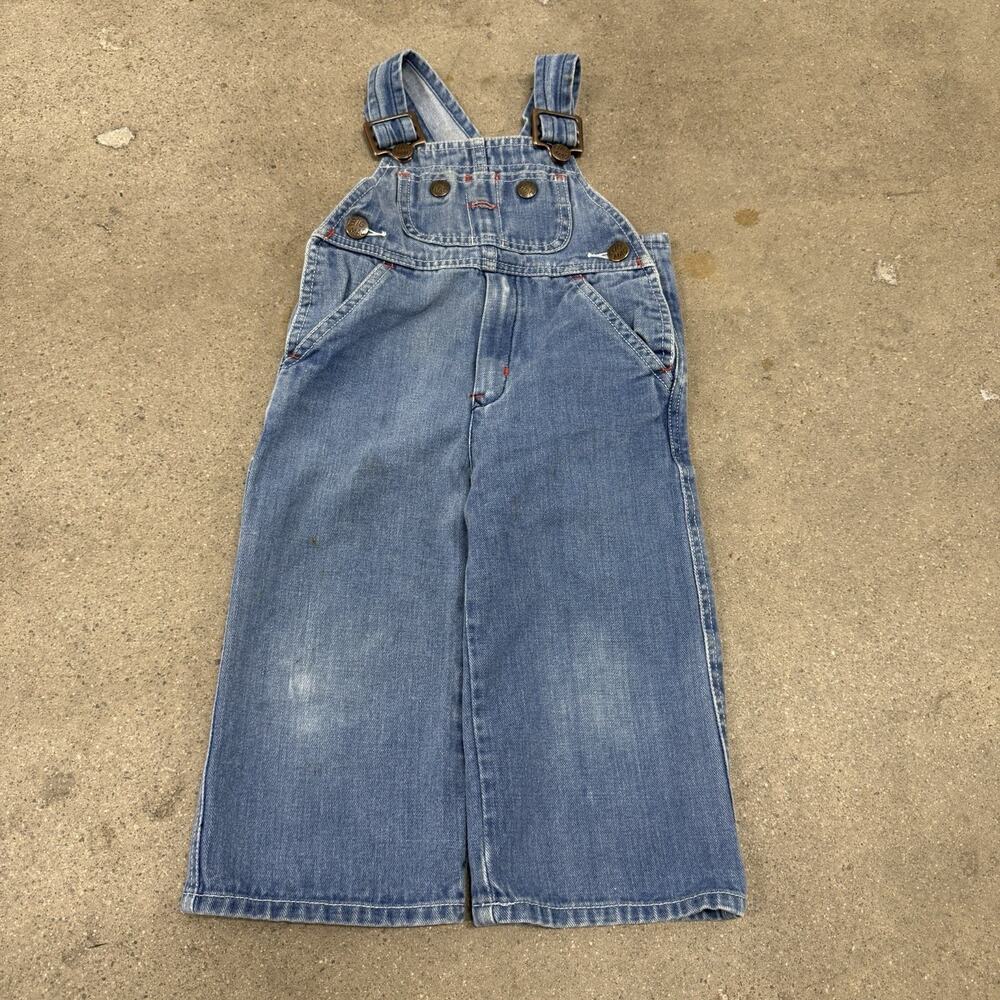 VINTAGE BIG MAC WORKWEAR DENIM BIB OVERALLS KIDS SIZE 3T